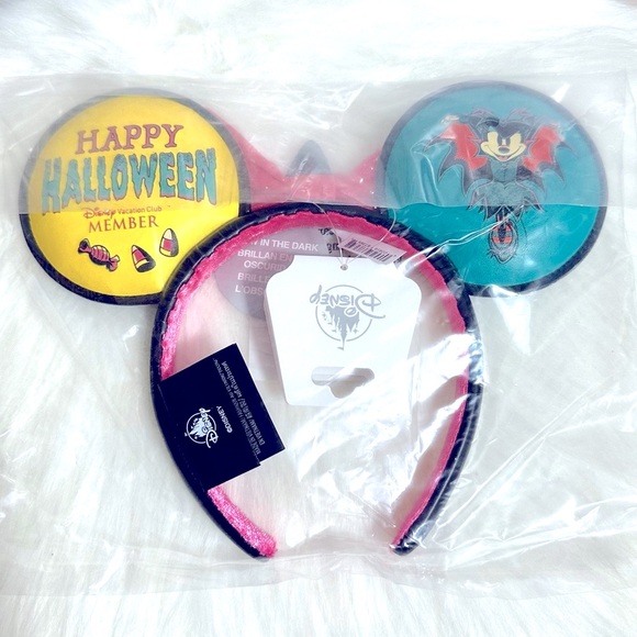 NEW Disney DVC Vacation Club Mickey Mouse Happy Halloween Glow-in-the-Dark Ears - Picture 1 of 9